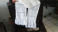 Beautiful handmade scarf, white color